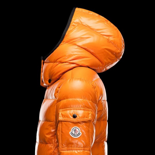 Moncler Fashion Arancio Mock colletto e cappuccio staccabile Donna Giacche uscita